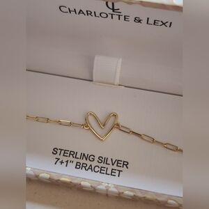CHARLOTTE & LEXI gold heart bracelet, NEW